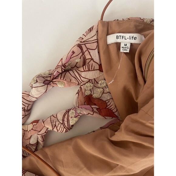 BTFL-Life (Nordstrom) Women's Terra Cotta Ruched Mini Dress Floral‎ Medium - Picture 3 of 13